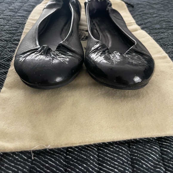 Burberry Black Leather Plaid Ballet Flats. - Picture 8 of 8